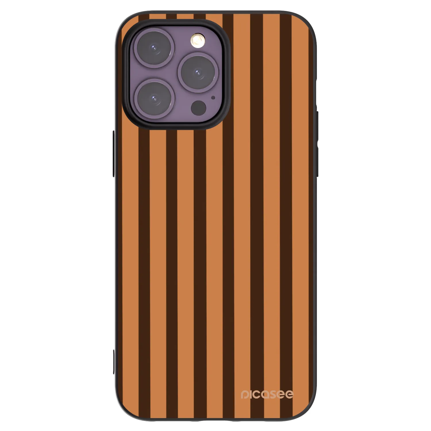 Picasee silikónový čierny obal pre Apple iPhone 14 Pro Max - Caramel lines