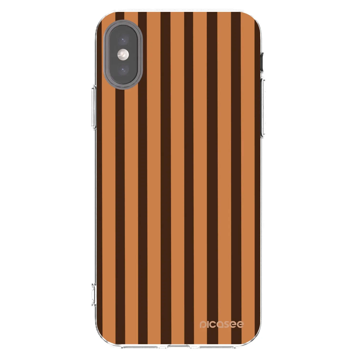 Picasee silikónový prehľadný obal pre Apple iPhone X/XS - Caramel lines