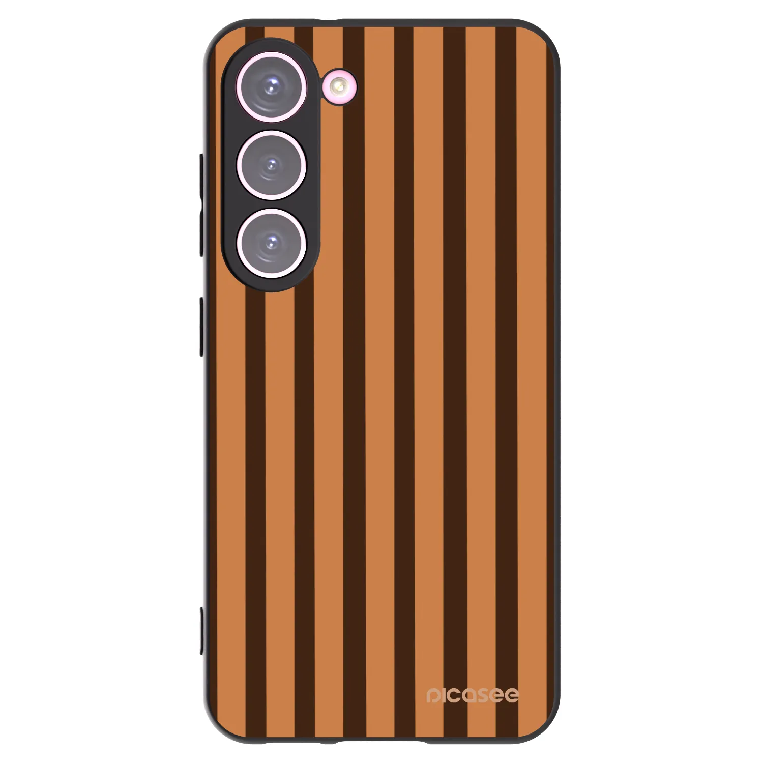 Picasee silikónový čierny obal pre Samsung Galaxy S23 5G - Caramel lines