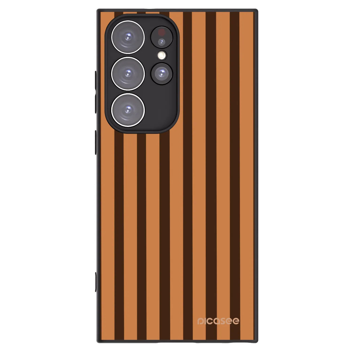 Picasee silikónový čierny obal pre Samsung Galaxy S23 Ultra 5G - Caramel lines