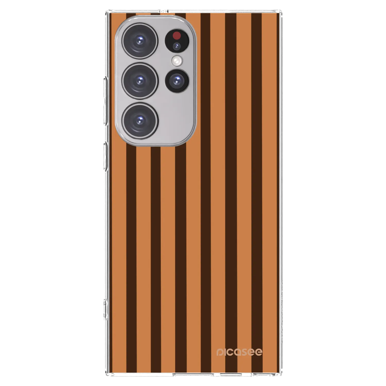 Picasee silikónový prehľadný obal pre Samsung Galaxy S23 Ultra 5G - Caramel lines