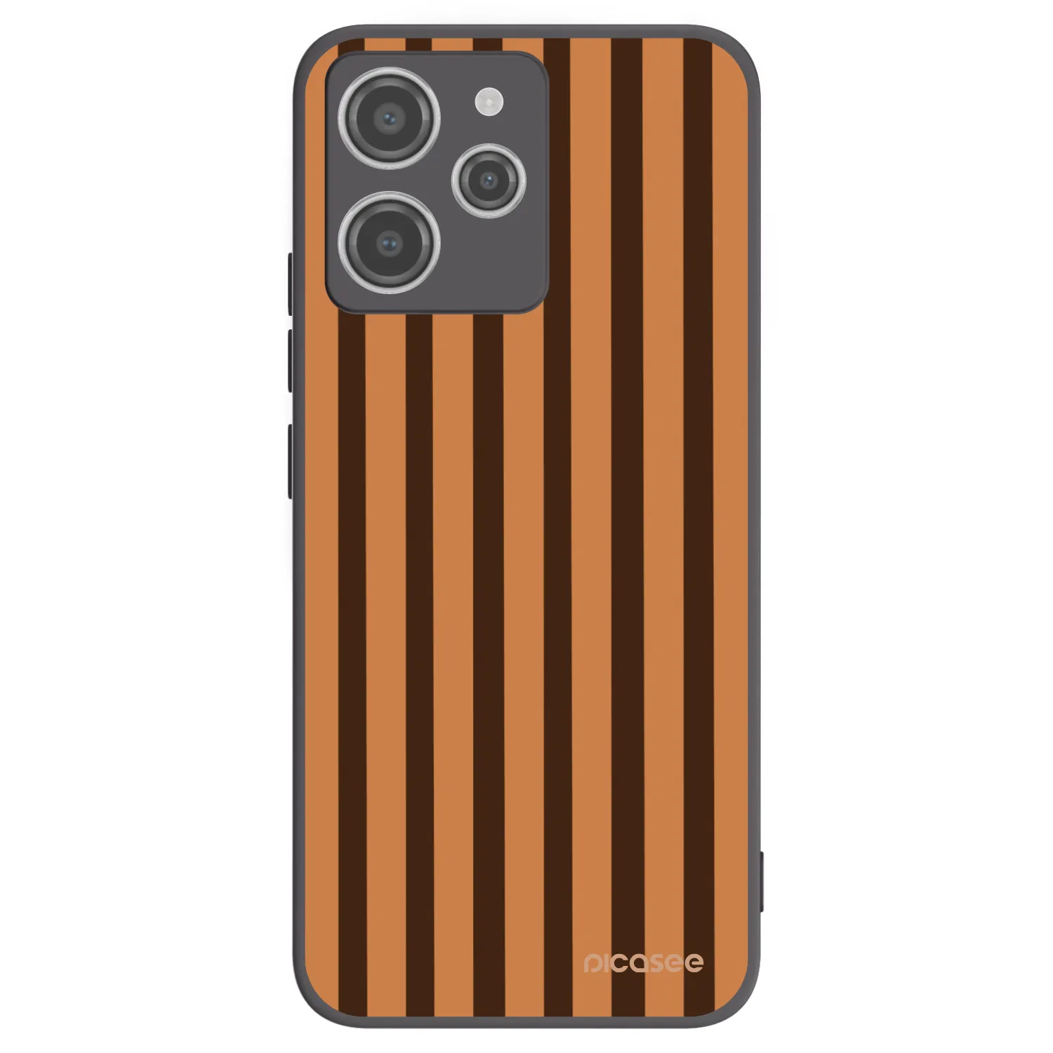 Picasee silikónový čierny obal pre Xiaomi Redmi 12 4G - Caramel lines