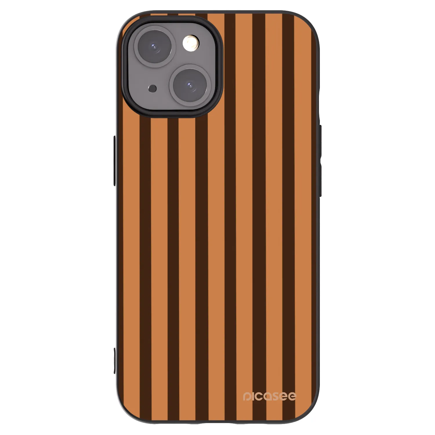 Picasee silikónový čierny obal pre Apple iPhone 15 - Caramel lines