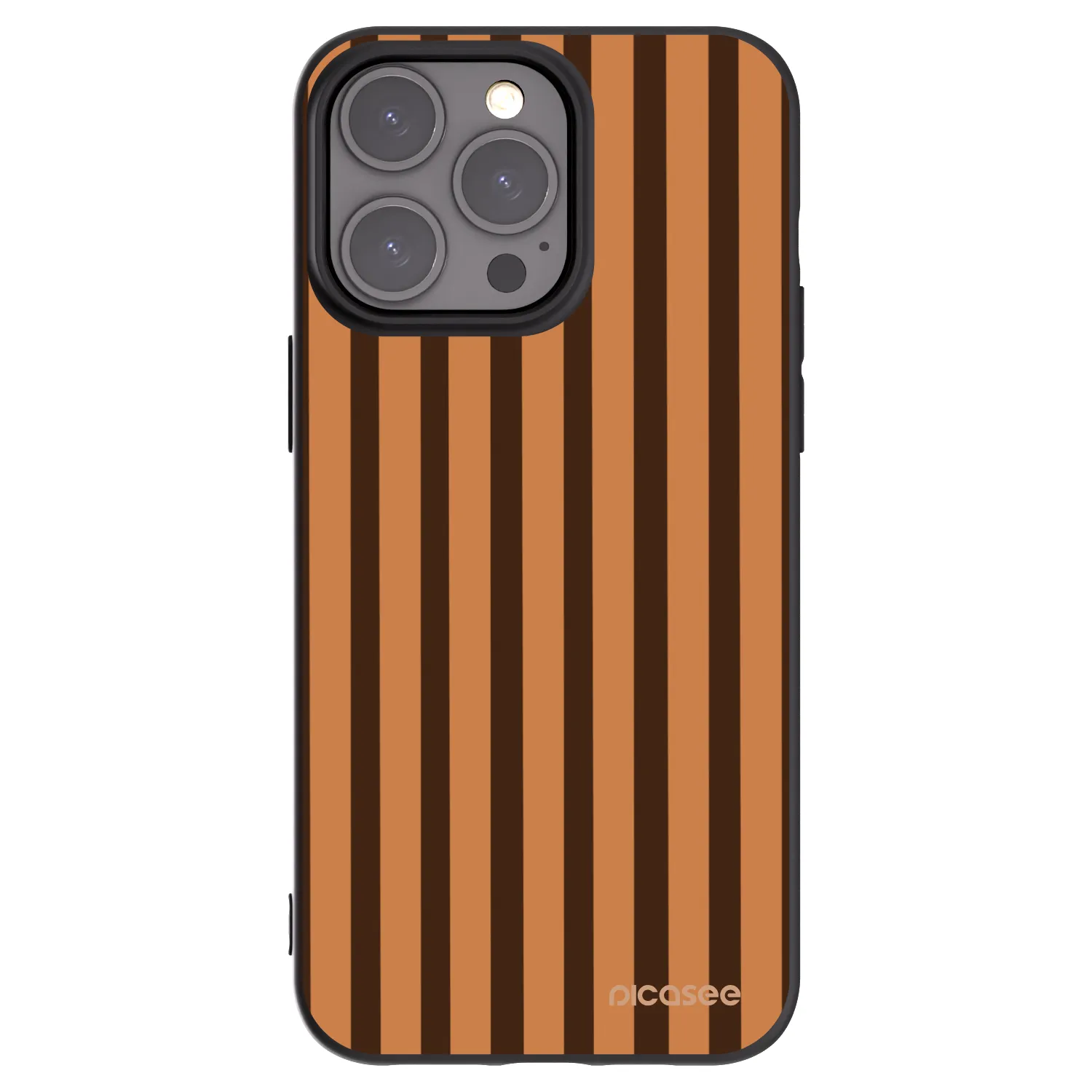 Picasee silikónový čierny obal pre Apple iPhone 15 Pro Max - Caramel lines