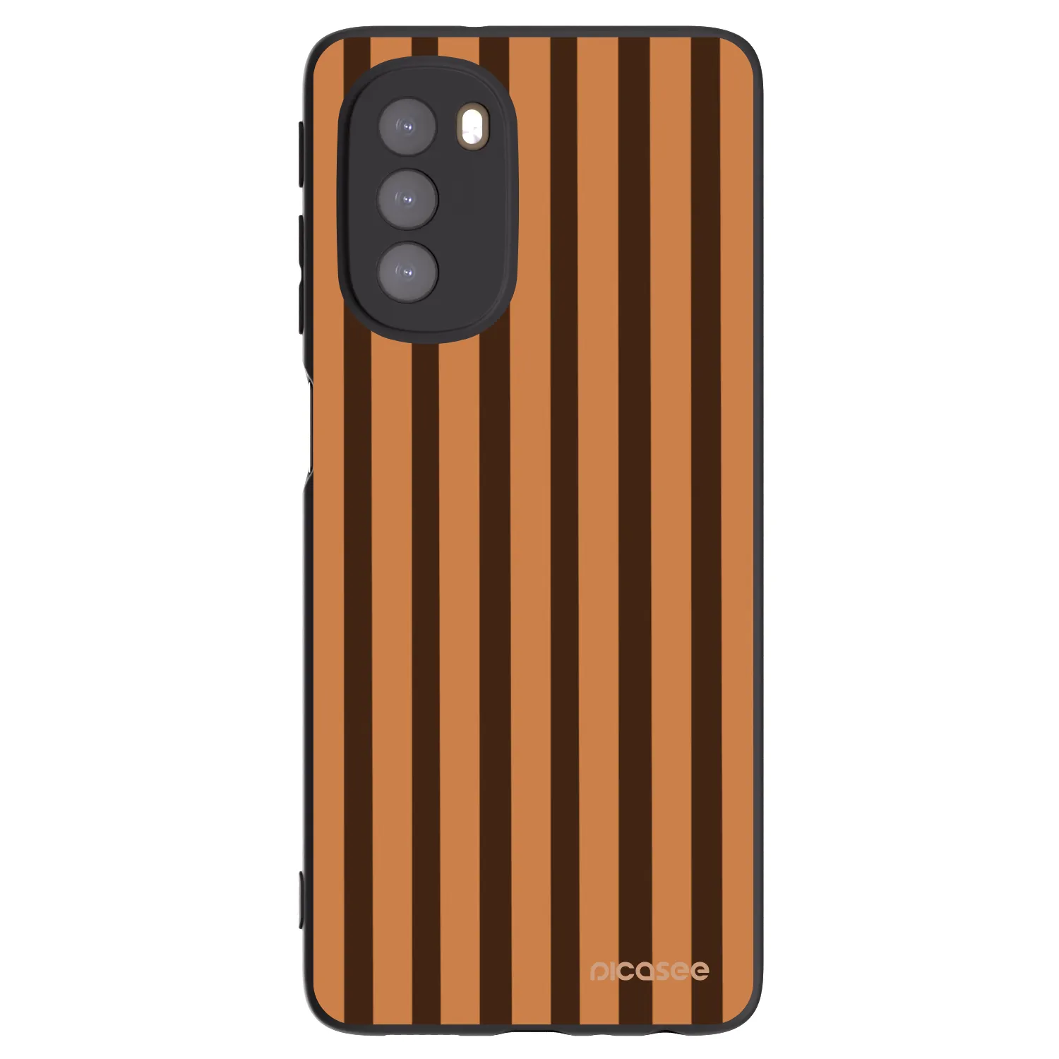 Picasee silikónový čierny obal pre Motorola Moto G51 - Caramel lines