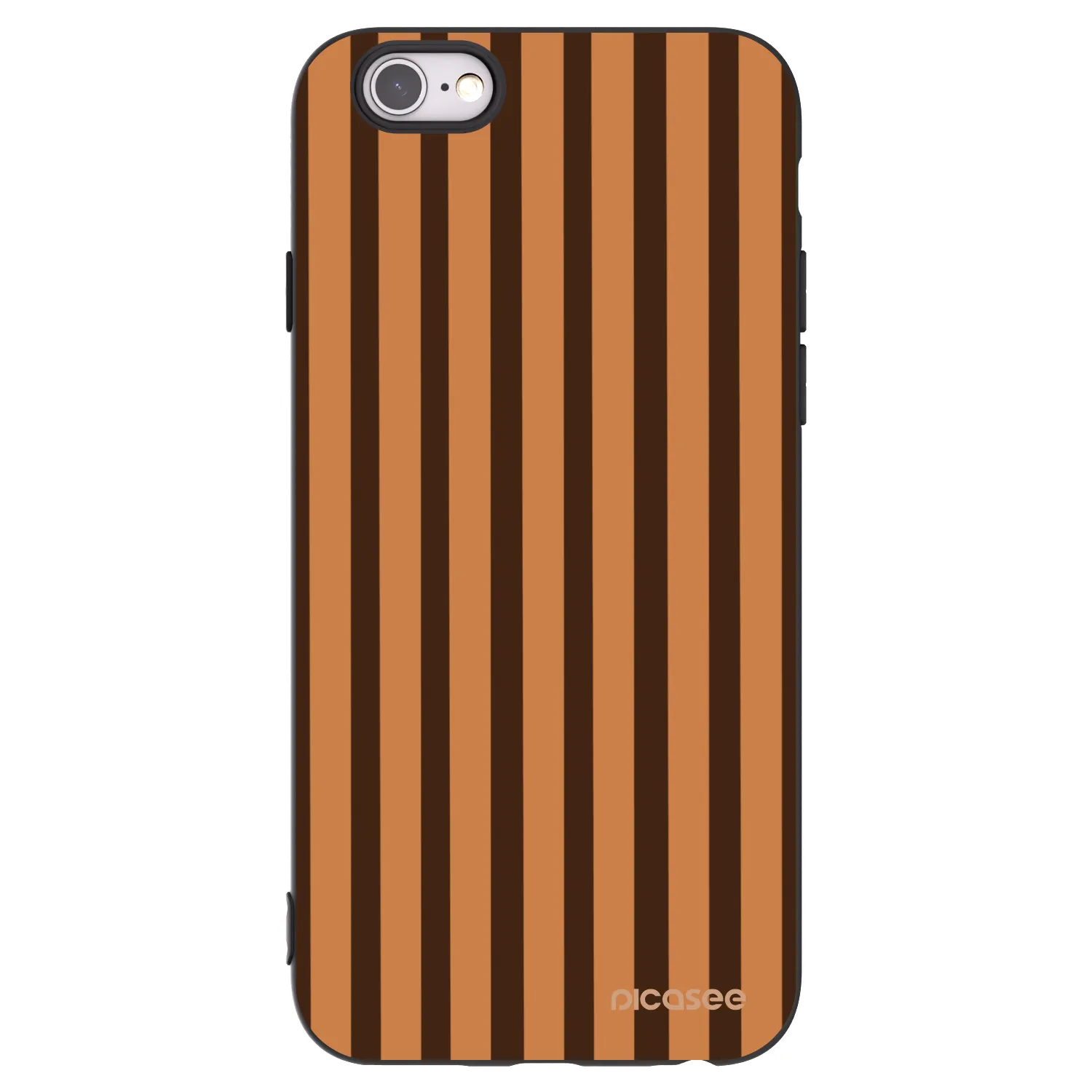 Picasee silikónový čierny obal pre Apple iPhone 6/6S - Caramel lines