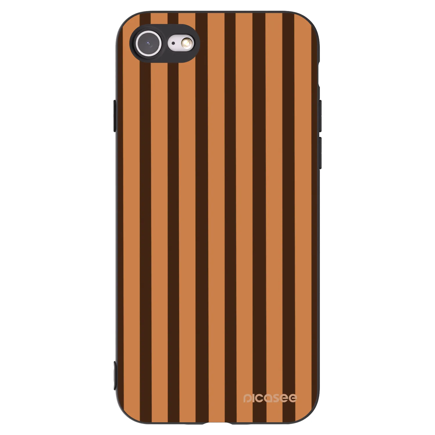 Picasee silikónový čierny obal pre Apple iPhone 7 - Caramel lines