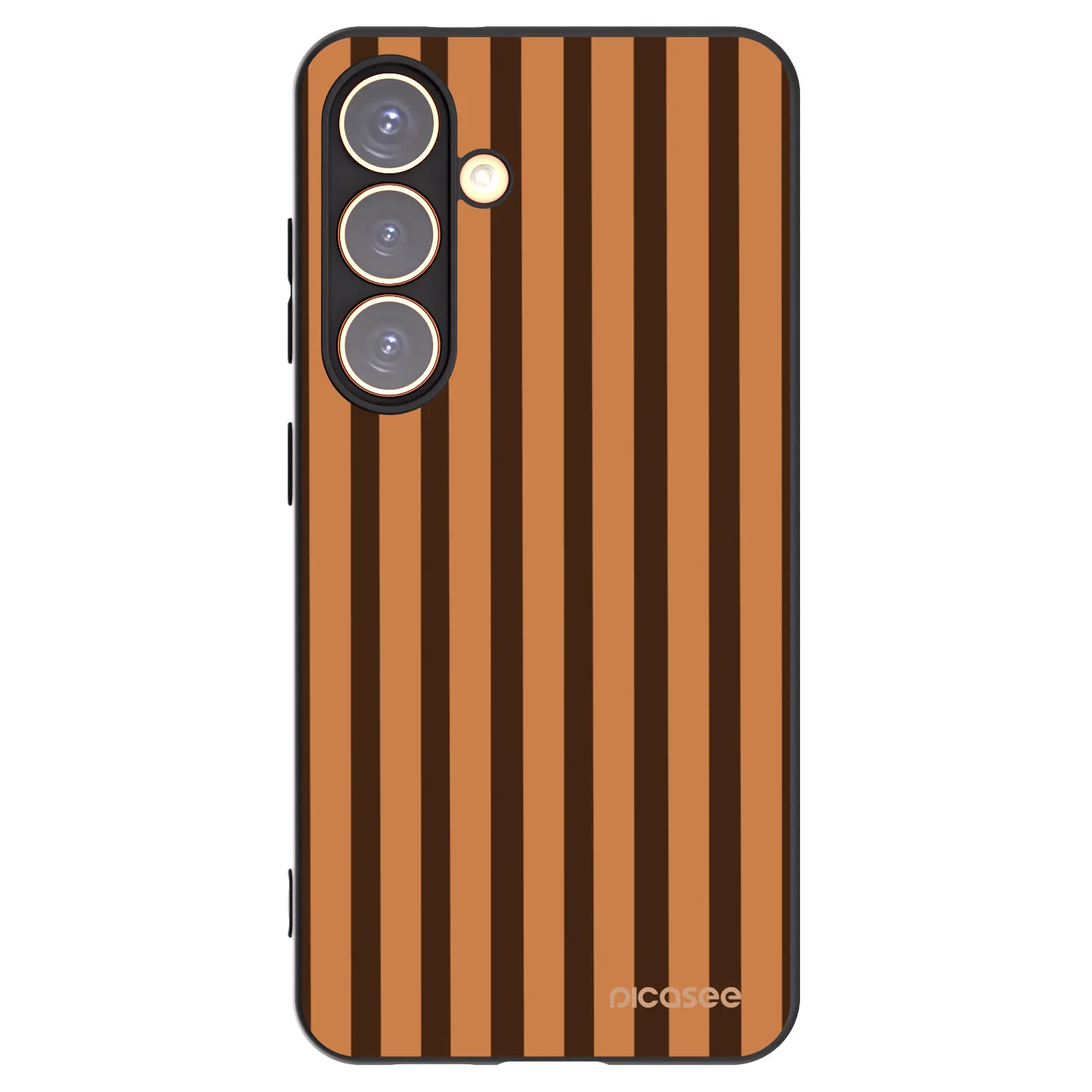 Picasee silikónový čierny obal pre Samsung Galaxy S24 S921B 5G - Caramel lines
