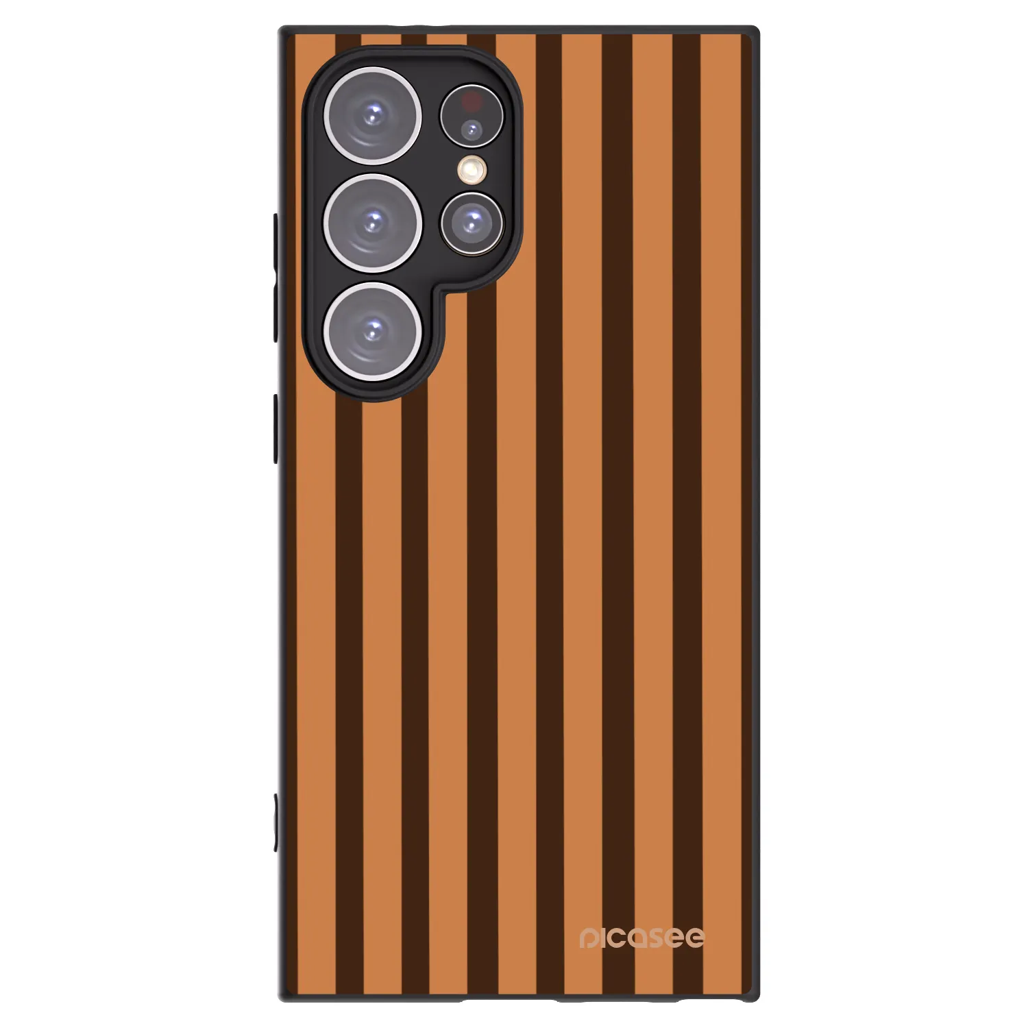 Picasee silikónový čierny obal pre Samsung Galaxy S24 Ultra S928B 5G - Caramel lines