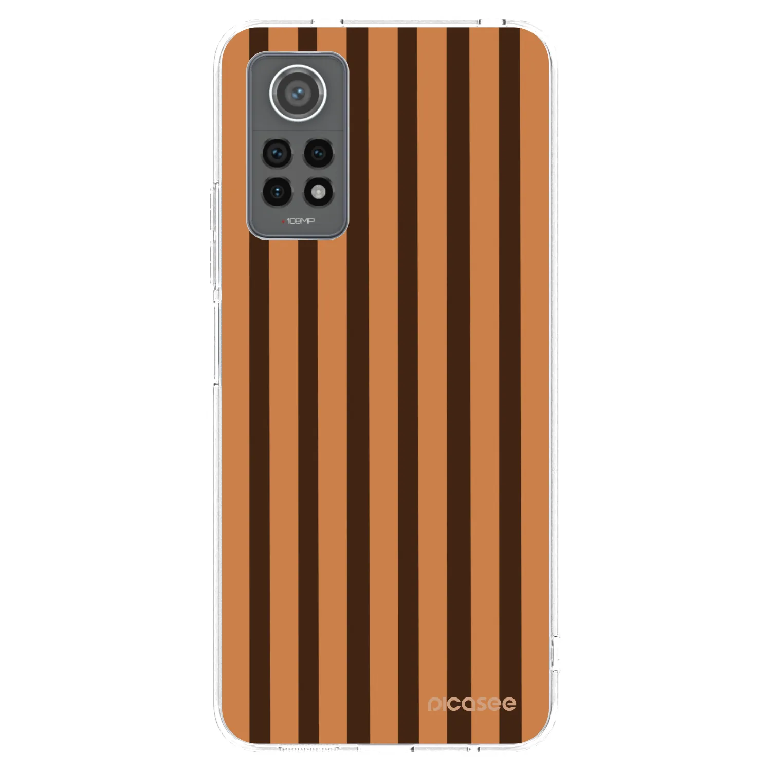 Picasee silikónový prehľadný obal pre Xiaomi Redmi Note 12 Pro 4G - Caramel lines