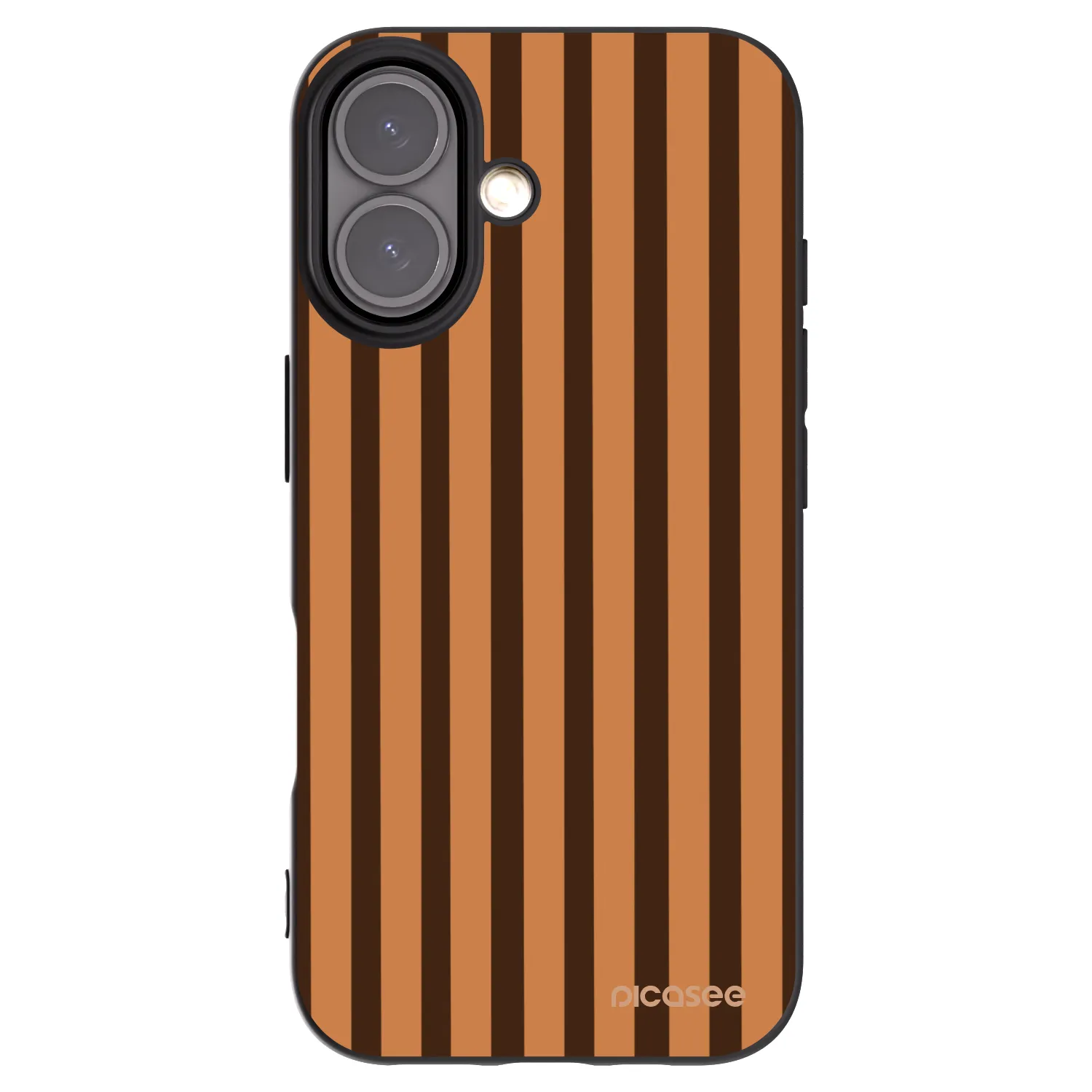 Picasee silikónový čierny obal pre Apple iPhone 16 - Caramel lines