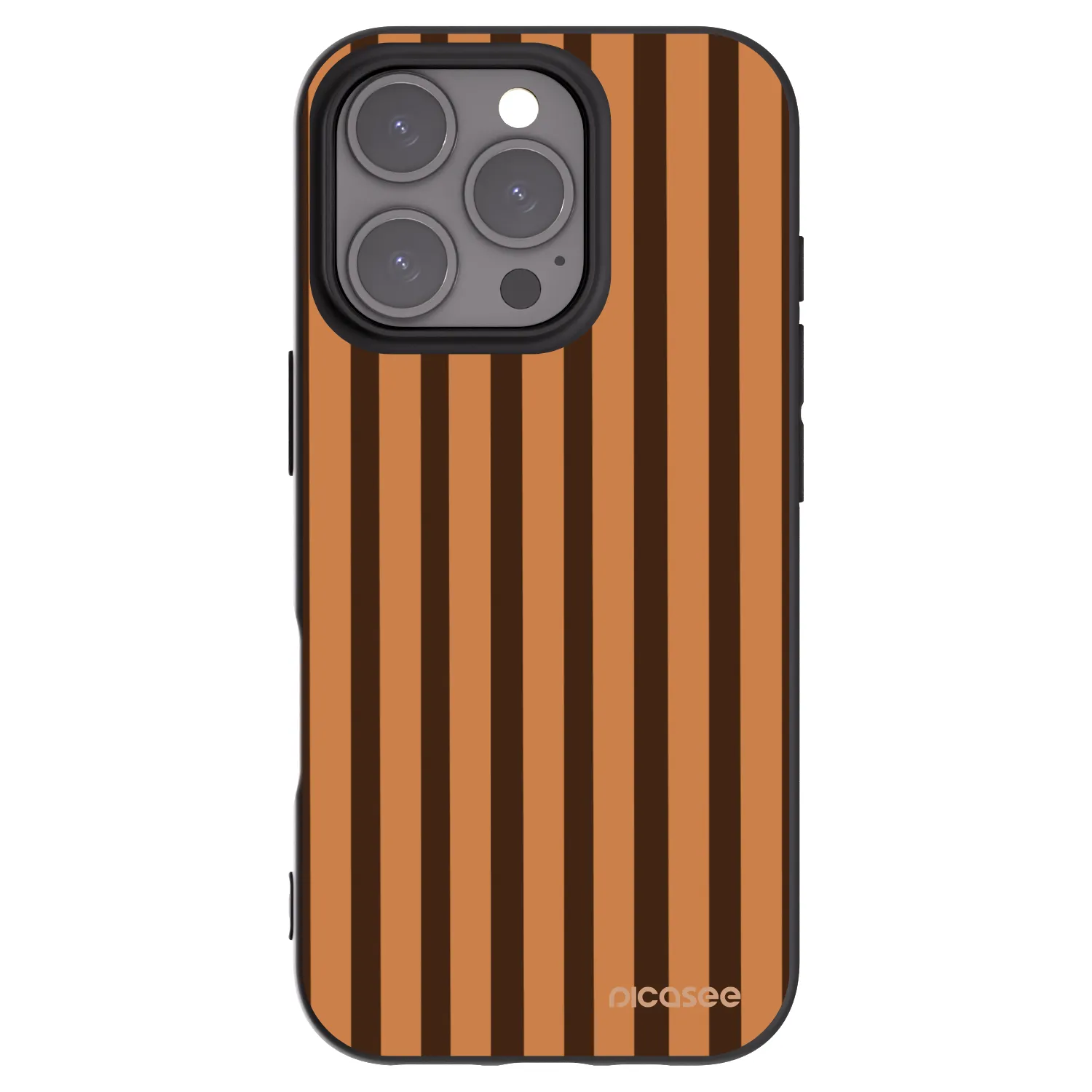 Picasee silikónový čierny obal pre Apple iPhone 16 Pro - Caramel lines