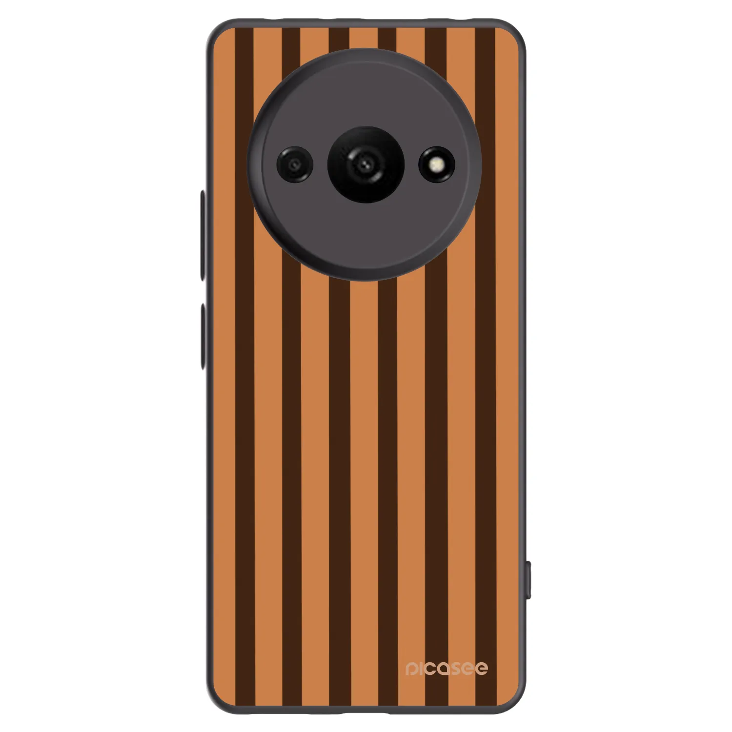 Picasee silikónový čierny obal pre Xiaomi Redmi A3 - Caramel lines