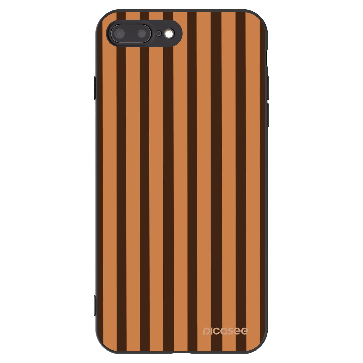 Picasee silikónový čierny obal pre Apple iPhone 8 Plus - Caramel lines
