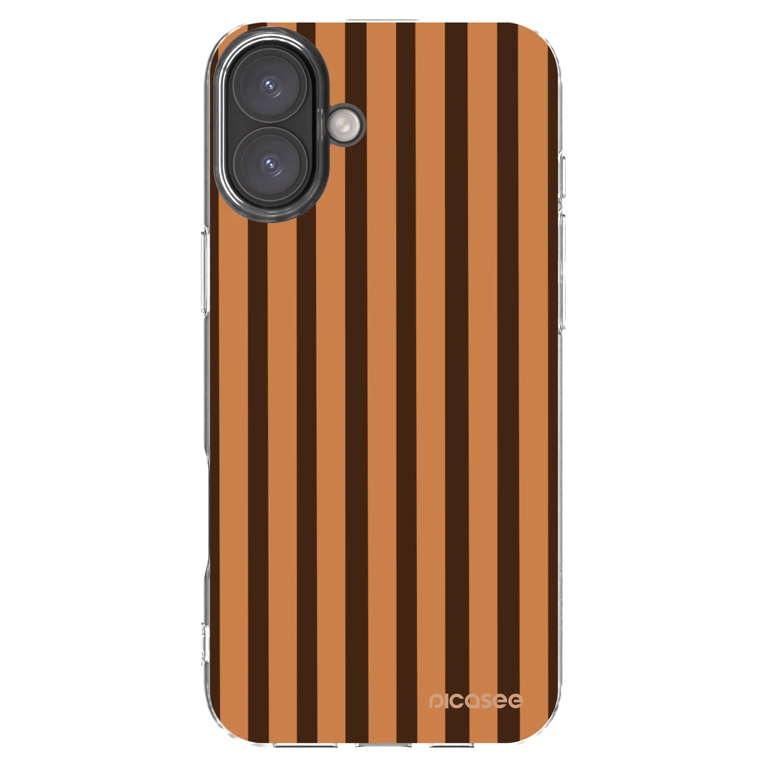 Picasee silikónový prehľadný obal pre Apple iPhone 16 Plus - Caramel lines