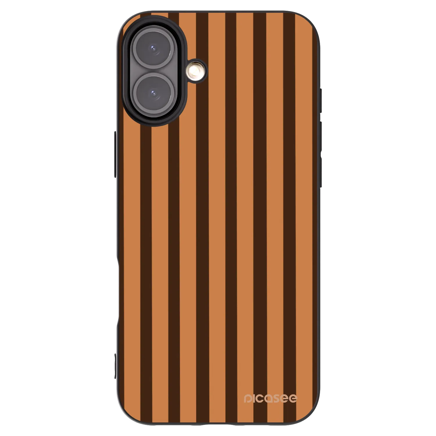Picasee silikónový čierny obal pre Apple iPhone 16 Plus - Caramel lines