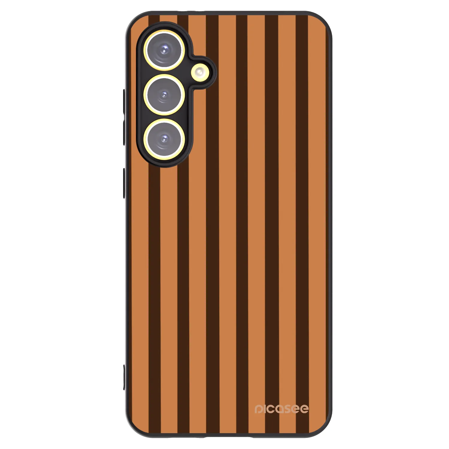 Picasee silikónový čierny obal pre Samsung Galaxy S24 FE S721B - Caramel lines