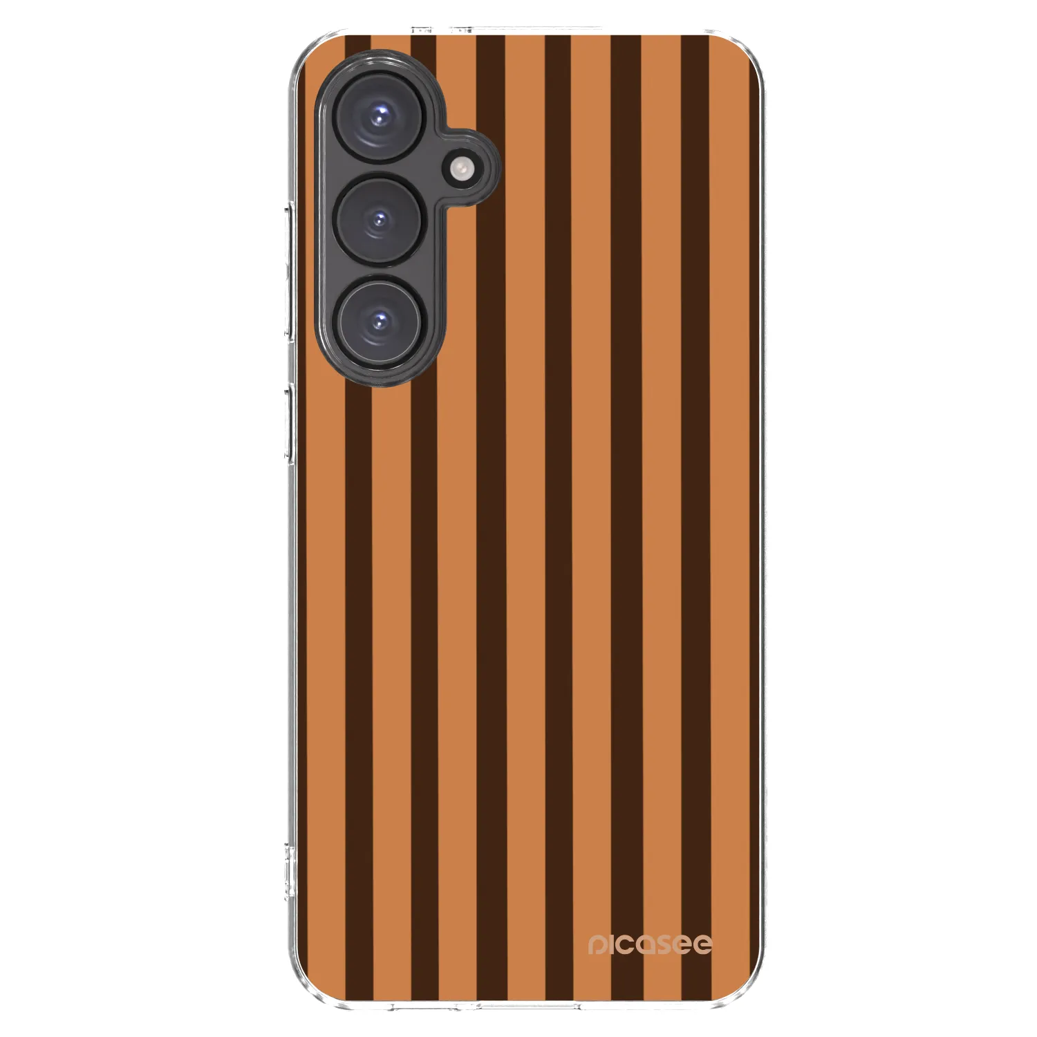 Picasee silikónový prehľadný obal pre Samsung Galaxy S24 FE S721B - Caramel lines