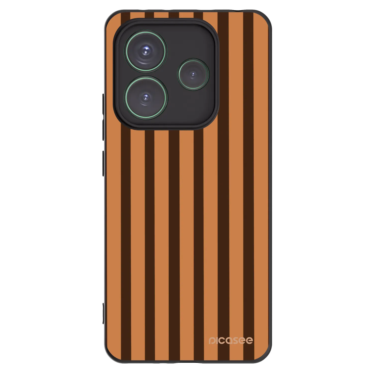 Picasee silikónový čierny obal pre Xiaomi Redmi Note 14 5G - Caramel lines
