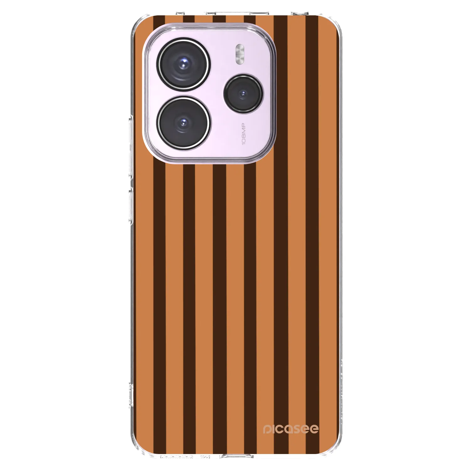 Picasee silikónový prehľadný obal pre Xiaomi Redmi Note 14 5G - Caramel lines