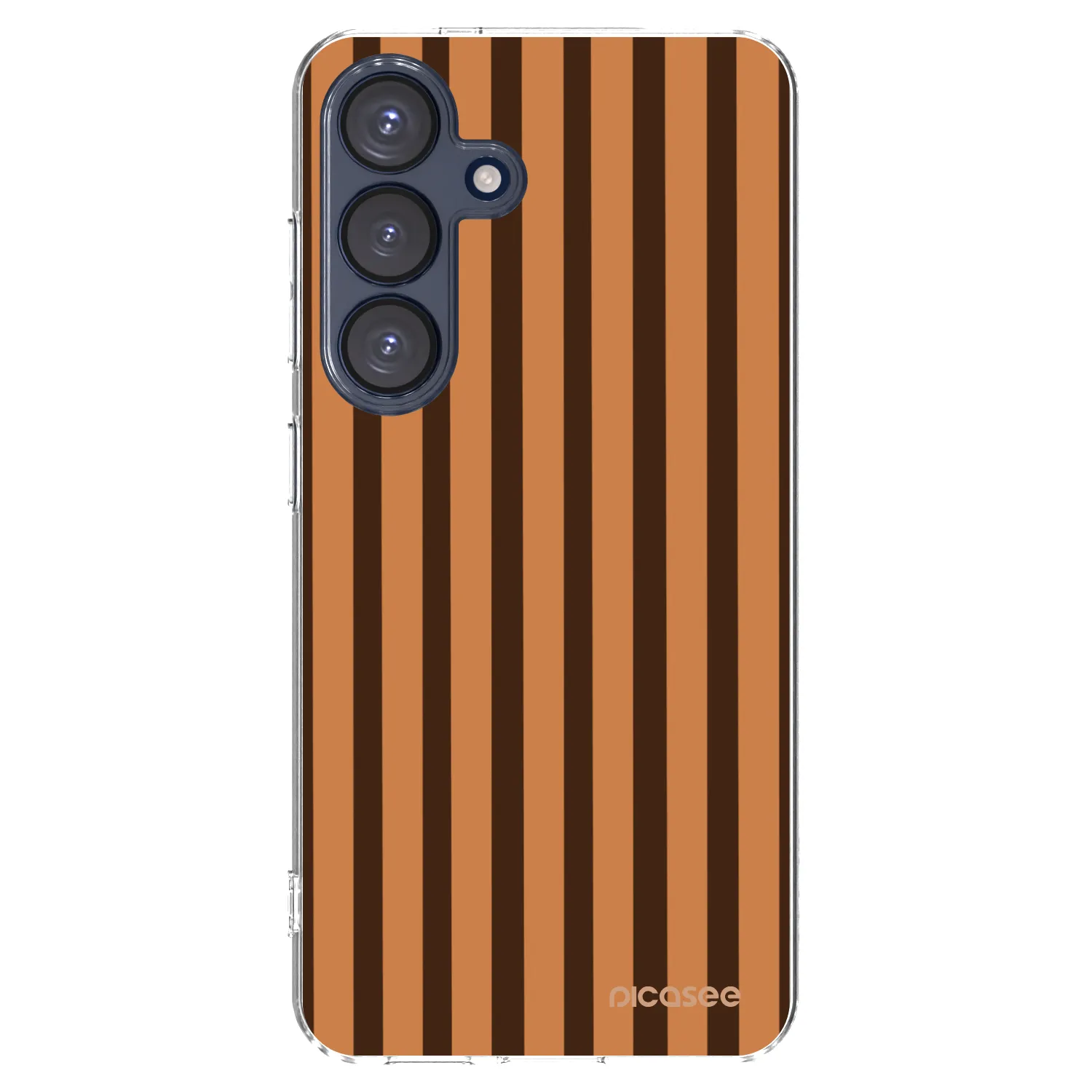 Picasee silikónový prehľadný obal pre Samsung Galaxy S25 5G - Caramel lines