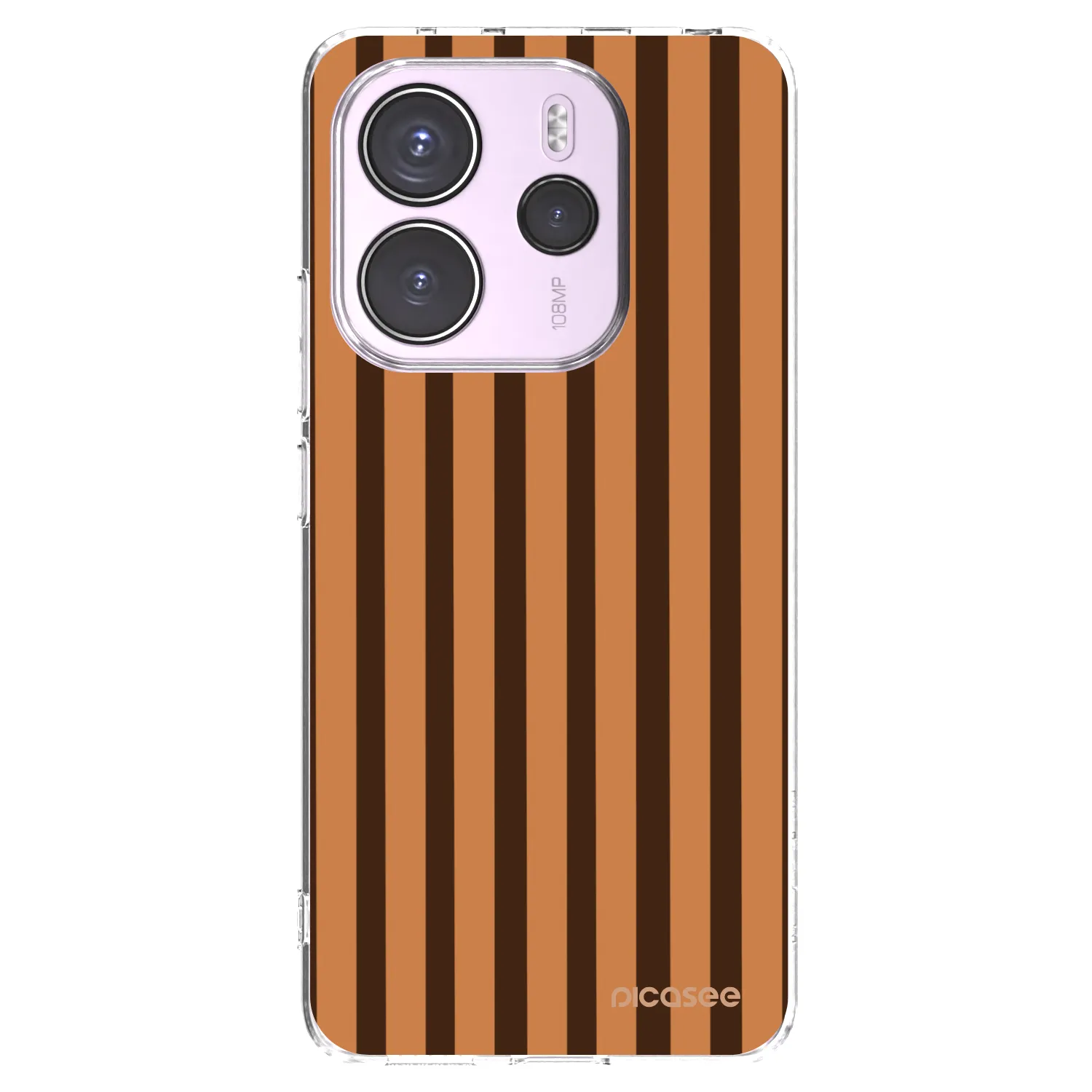 Picasee silikónový prehľadný obal pre Xiaomi Redmi Note 14 4G - Caramel lines