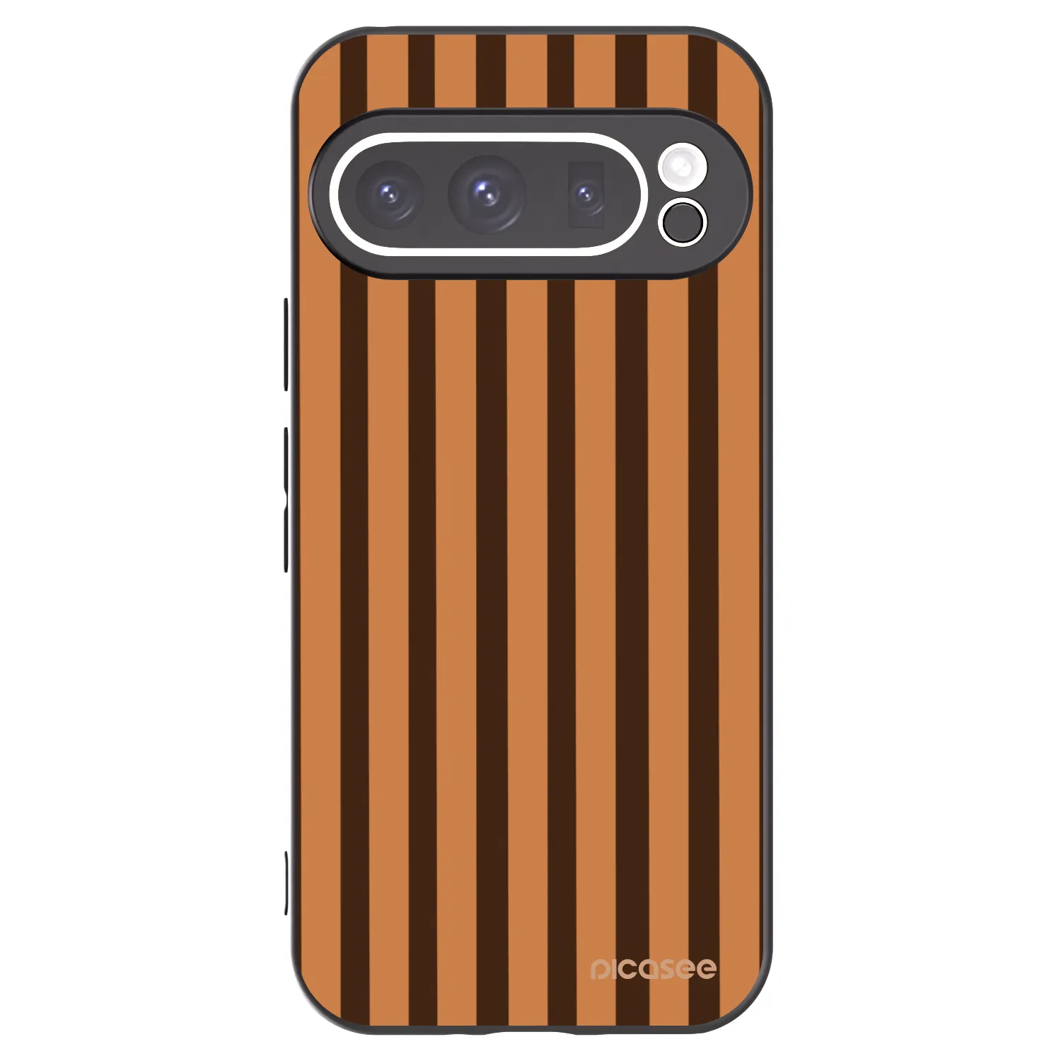 Picasee silikónový čierny obal pre Google Pixel 9 Pro - Caramel lines