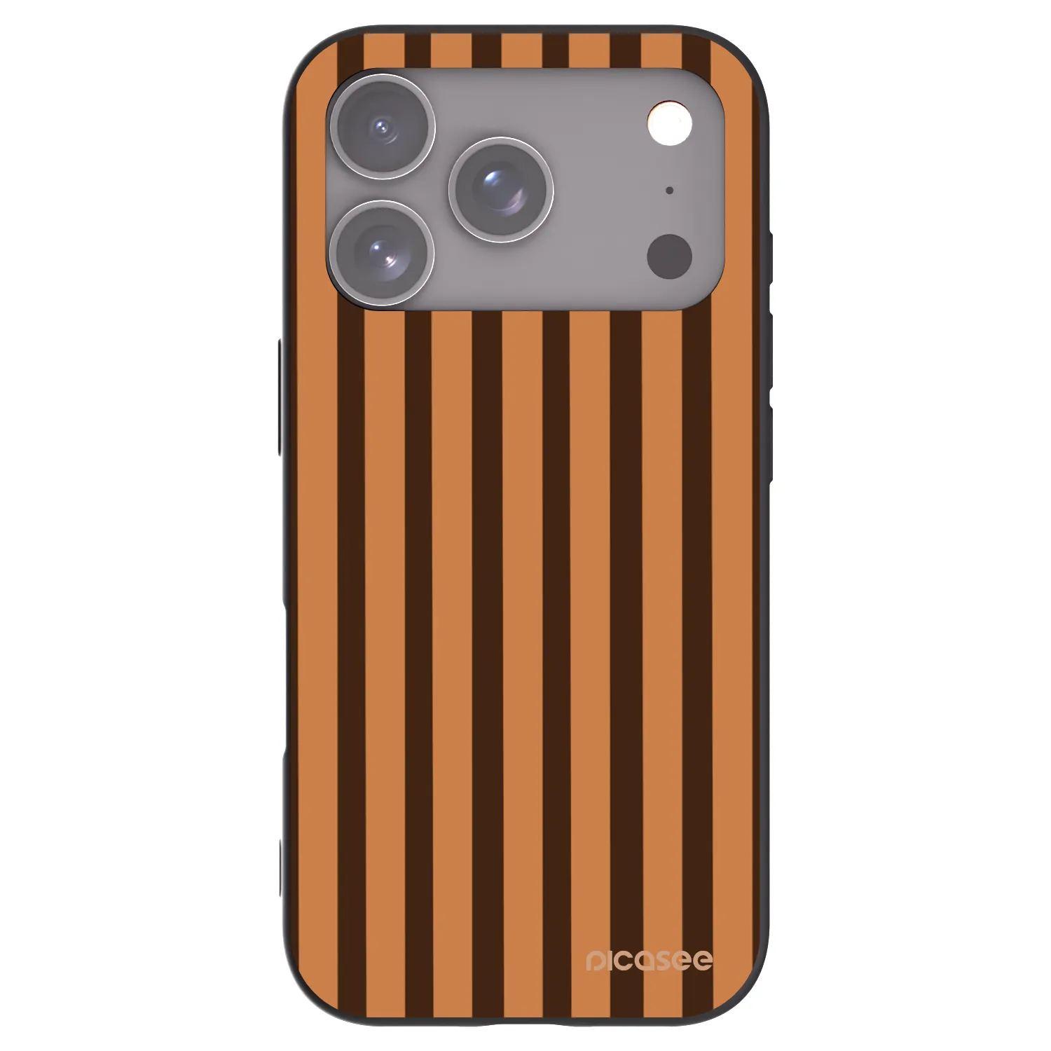 Picasee silikónový čierny obal pre Apple iPhone 17 Pro - Caramel lines
