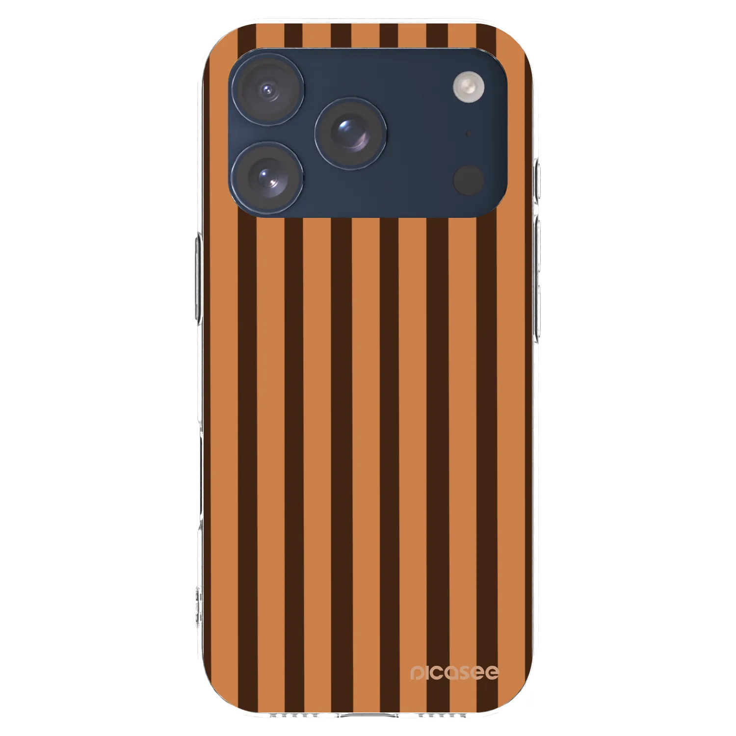 Picasee silikónový prehľadný obal pre Apple iPhone 17 Pro - Caramel lines