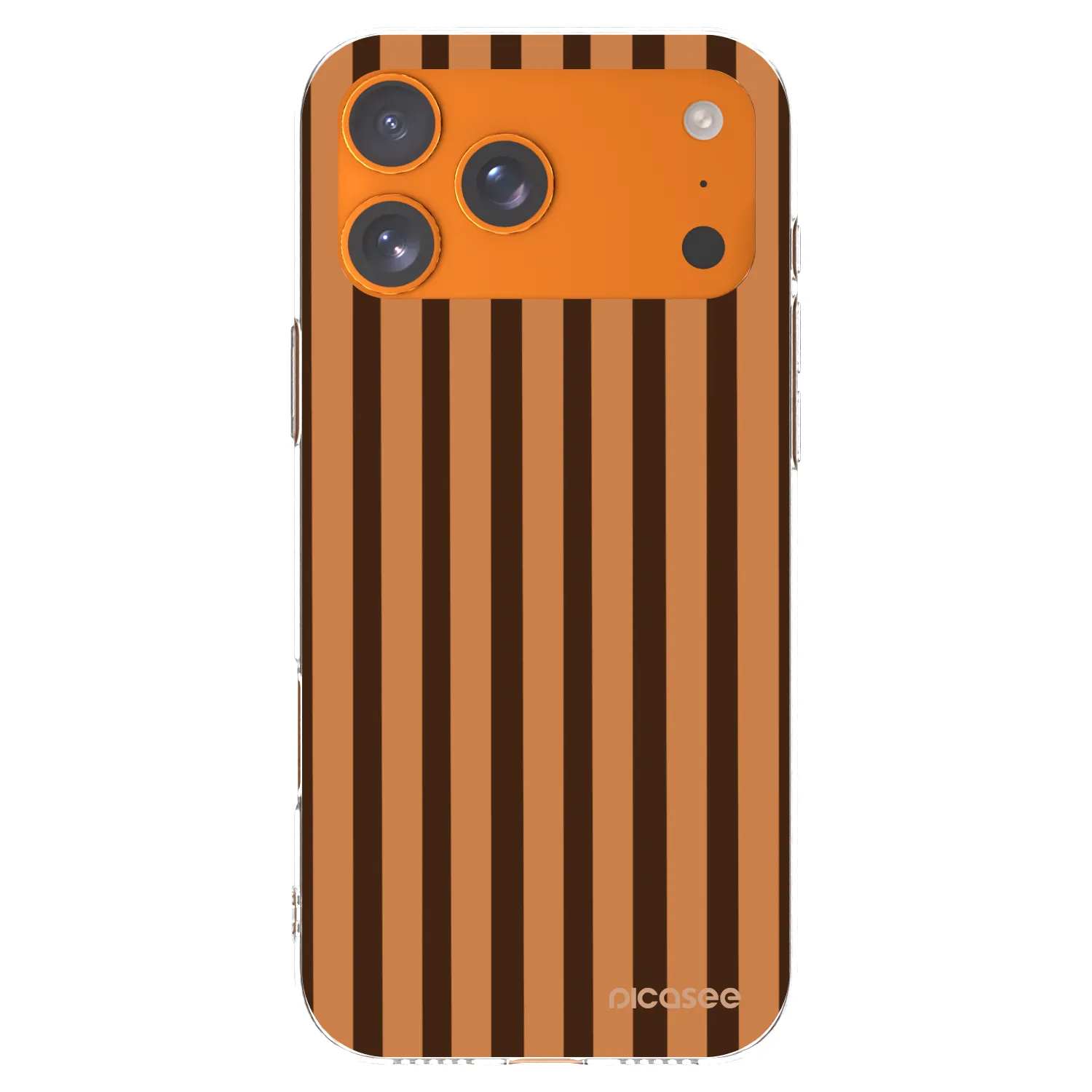 Picasee silikónový prehľadný obal pre Apple iPhone 17 Pro Max - Caramel lines