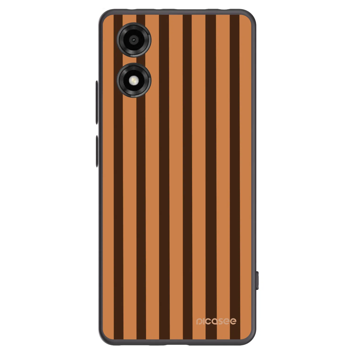Picasee silikónový čierny obal pre Motorola Moto E14 - Caramel lines