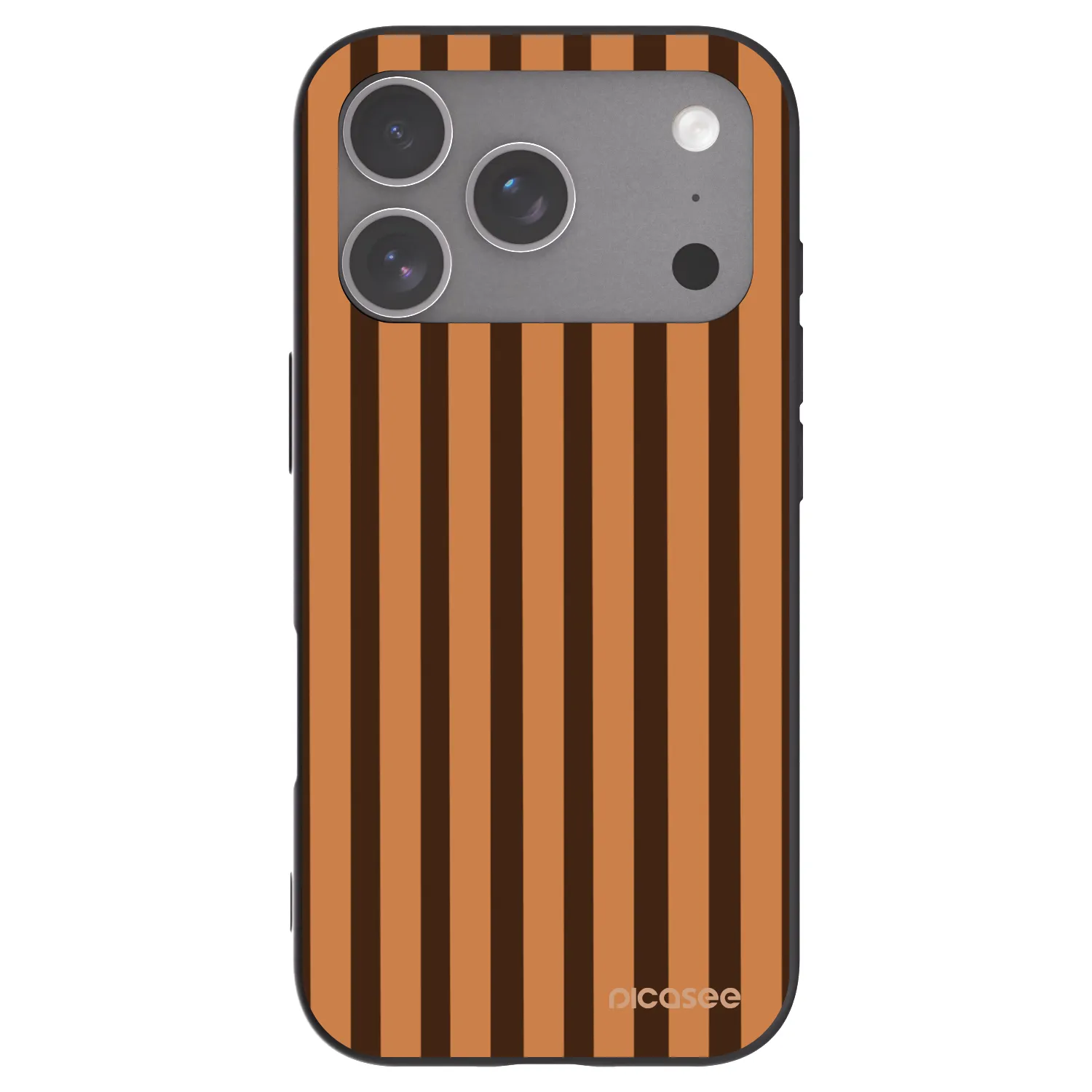 Picasee silikónový čierny obal pre Apple iPhone 18 Pro - Caramel lines