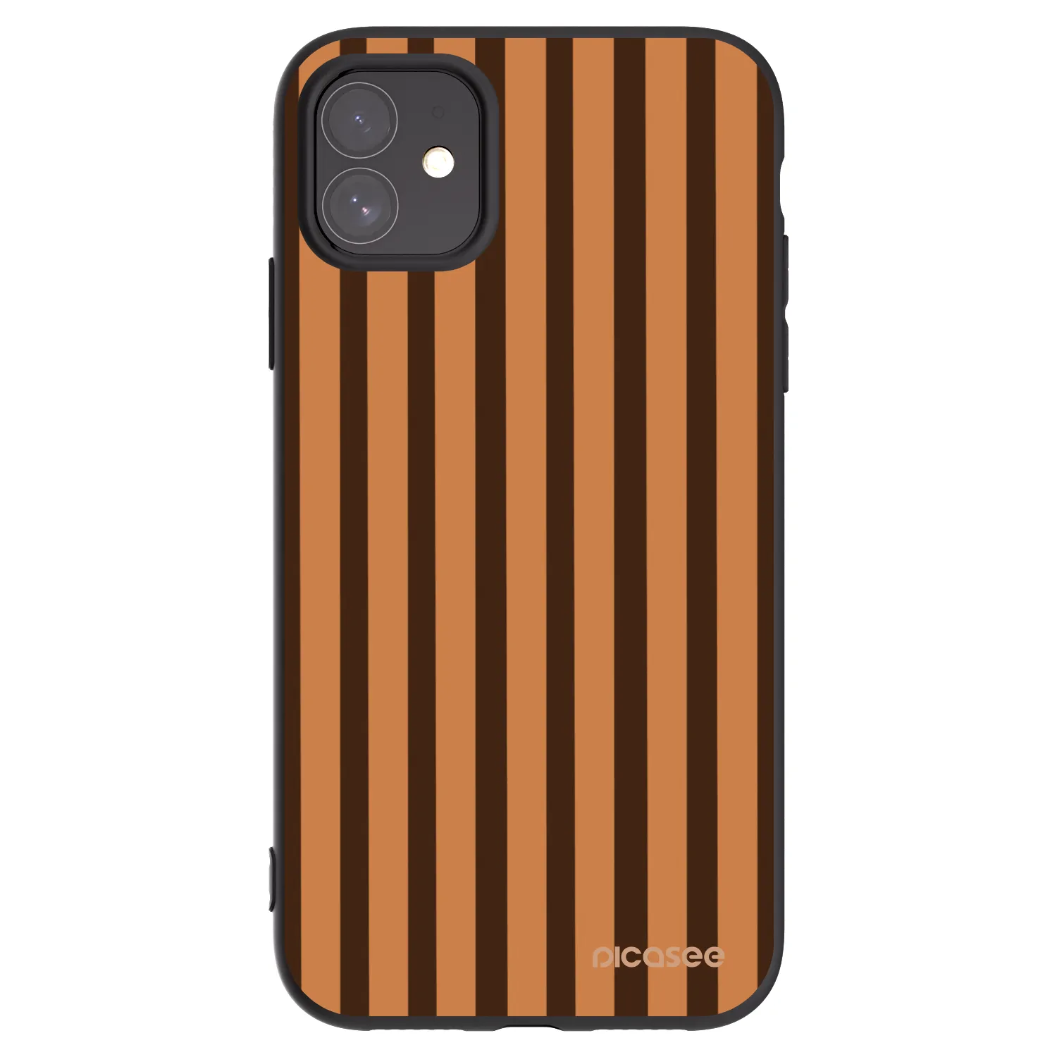 Picasee silikónový čierny obal pre Apple iPhone 11 - Caramel lines