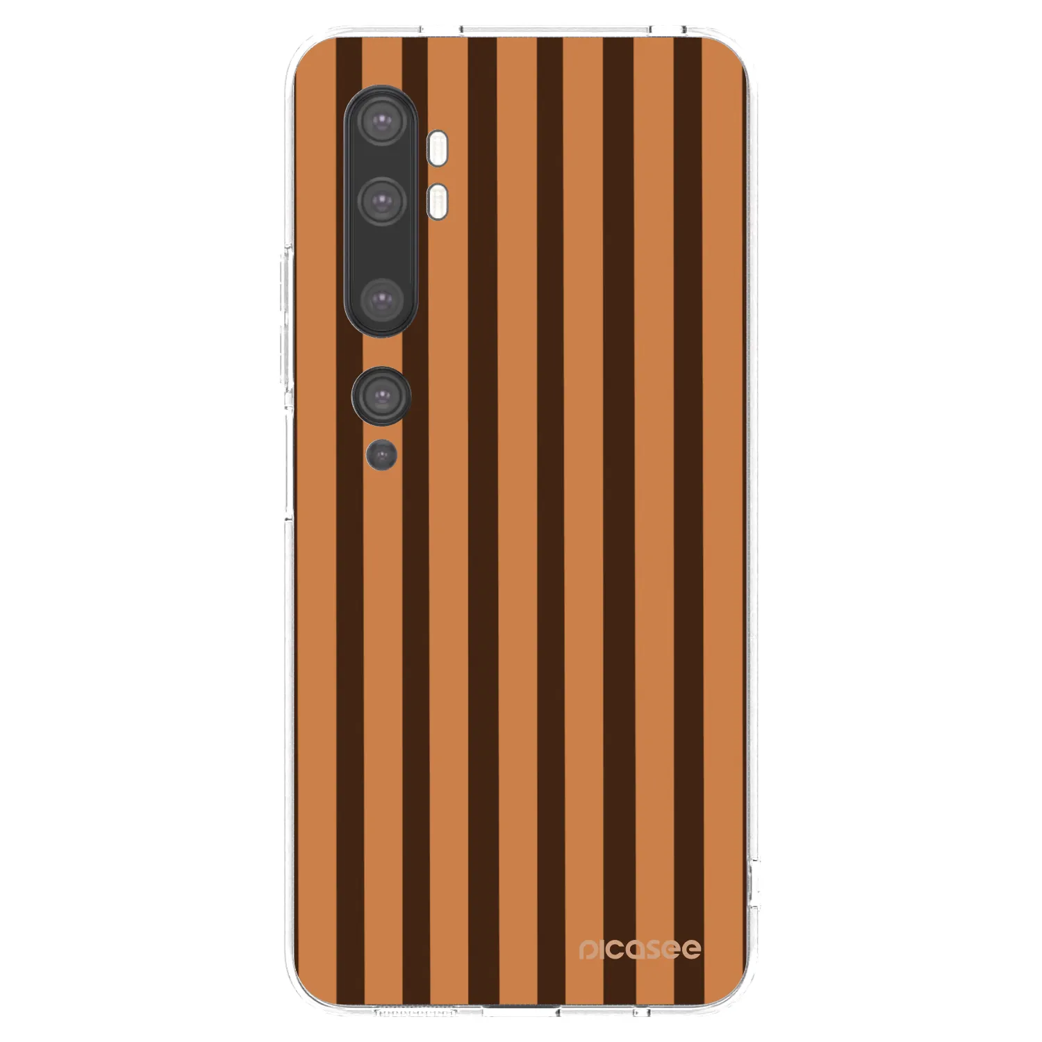 Picasee silikónový prehľadný obal pre Xiaomi Mi Note 10 (Pro) - Caramel lines