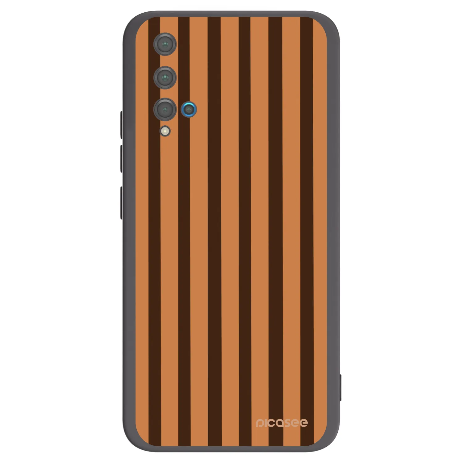 Picasee silikónový čierny obal pre Huawei Nova 5T - Caramel lines
