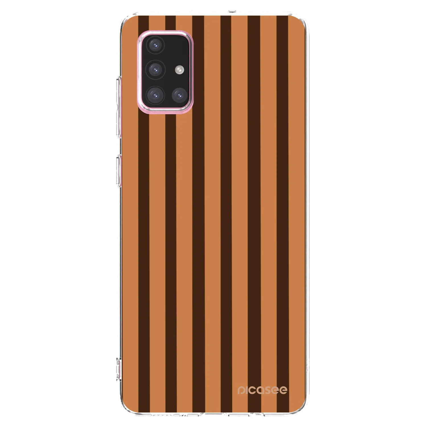 Picasee silikónový prehľadný obal pre Samsung Galaxy A71 A715F - Caramel lines