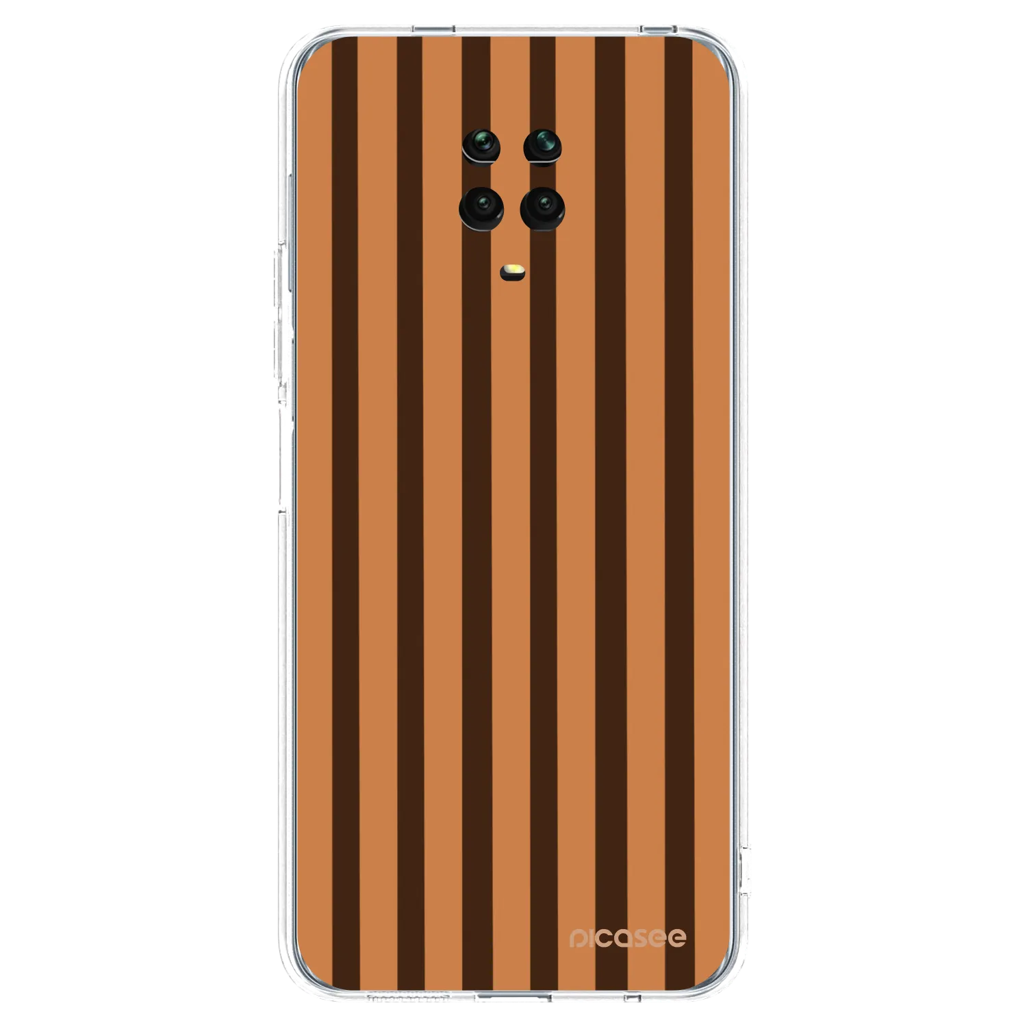 Picasee silikónový prehľadný obal pre Xiaomi Redmi Note 9 Pro - Caramel lines
