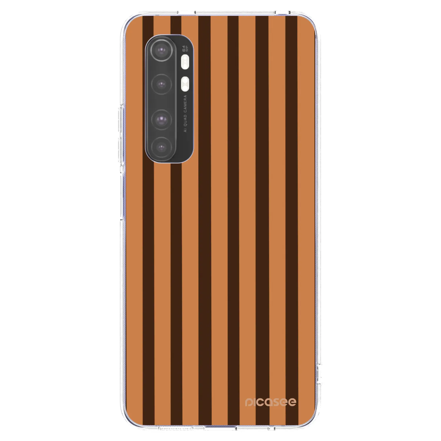 Picasee silikónový prehľadný obal pre Xiaomi Mi Note 10 Lite - Caramel lines