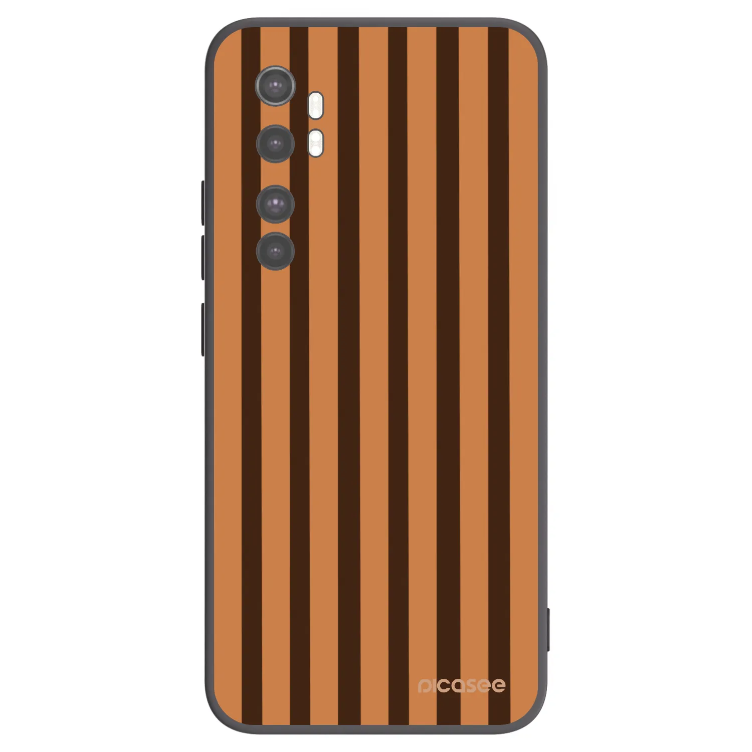 Picasee silikónový čierny obal pre Xiaomi Mi Note 10 Lite - Caramel lines