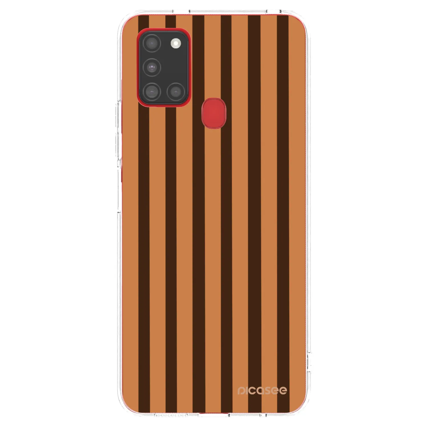 Picasee silikónový prehľadný obal pre Samsung Galaxy A21s - Caramel lines