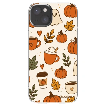Picasee silikónový prehľadný obal pre Apple iPhone 15 Plus - Fall vibes