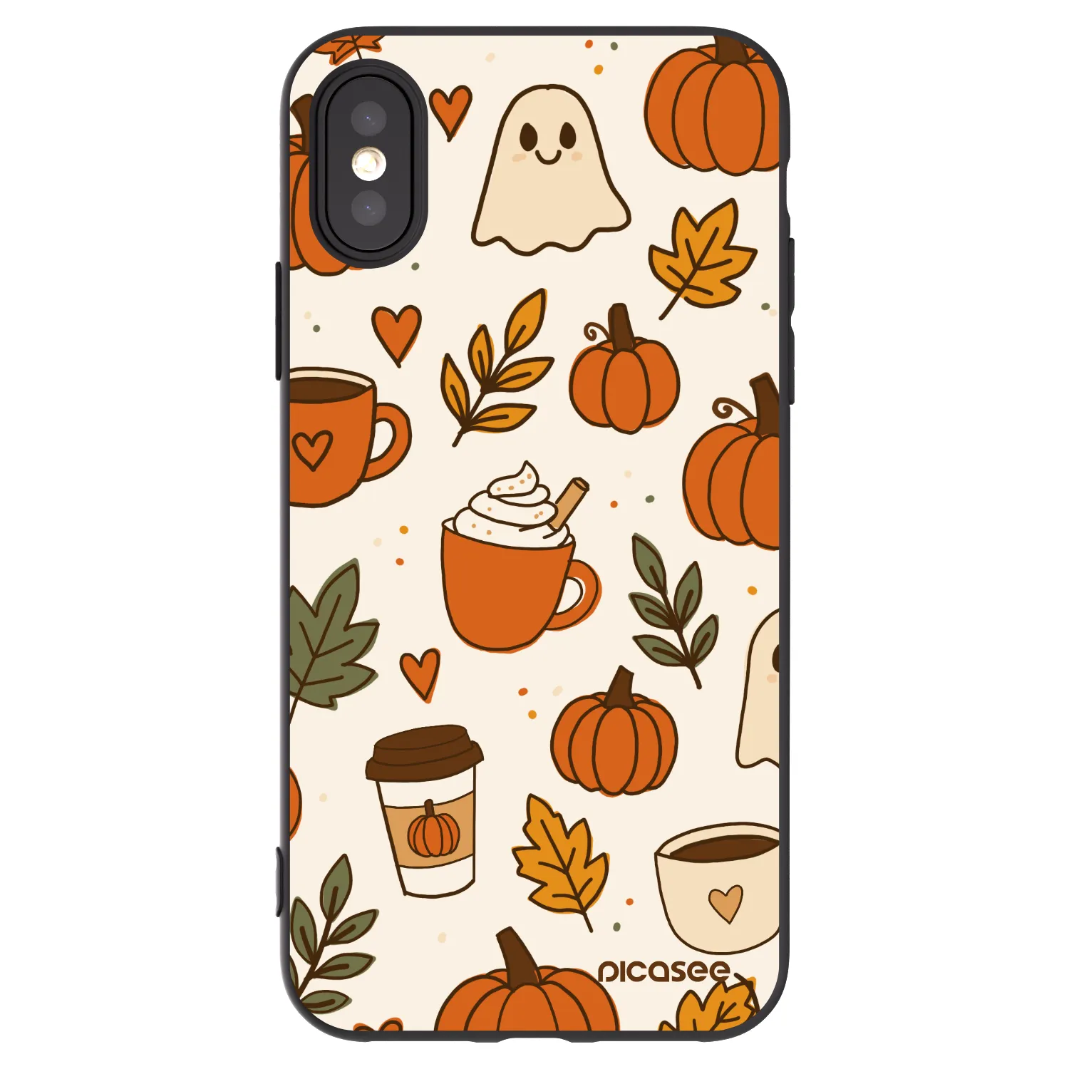 Picasee silikónový čierny obal pre Apple iPhone X/XS - Fall vibes