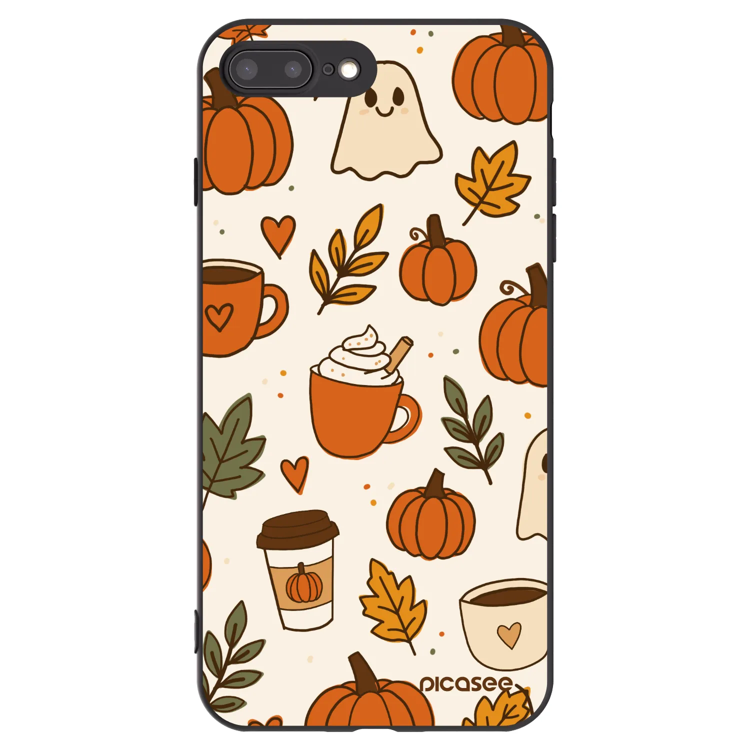 Picasee silikónový čierny obal pre Apple iPhone 8 Plus - Fall vibes