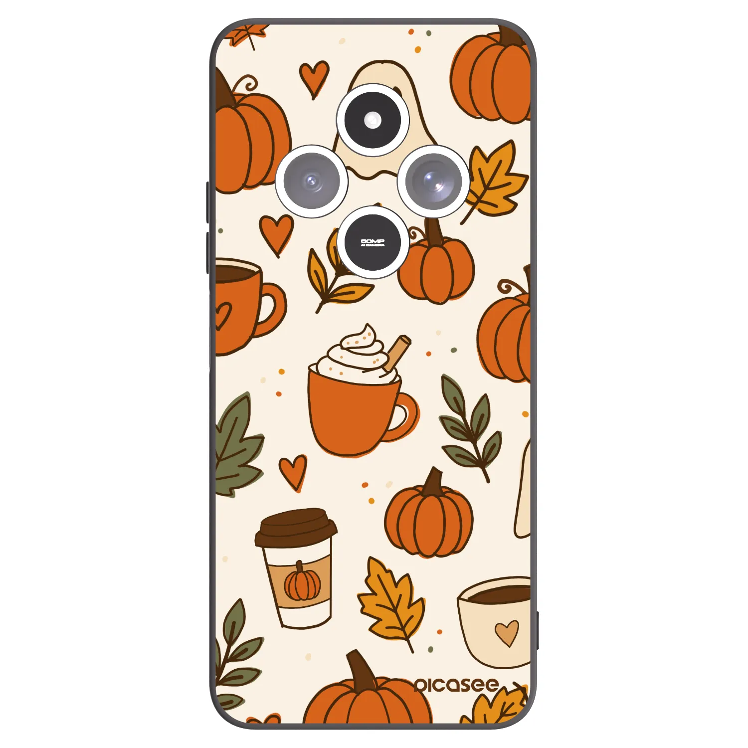 Picasee silikónový čierny obal pre Xiaomi Redmi 14C - Fall vibes