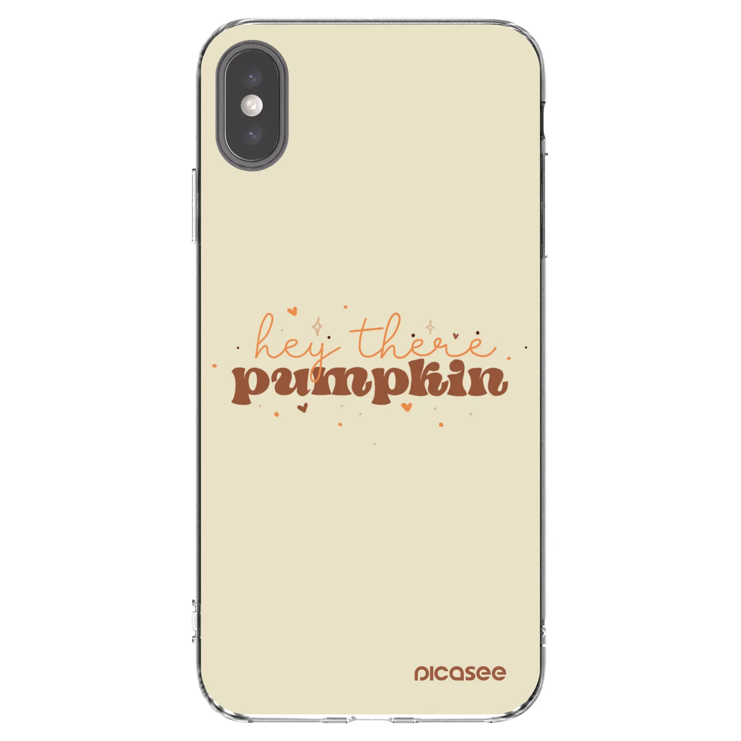 Picasee silikónový prehľadný obal pre Apple iPhone XS Max - Hey there pumpkin