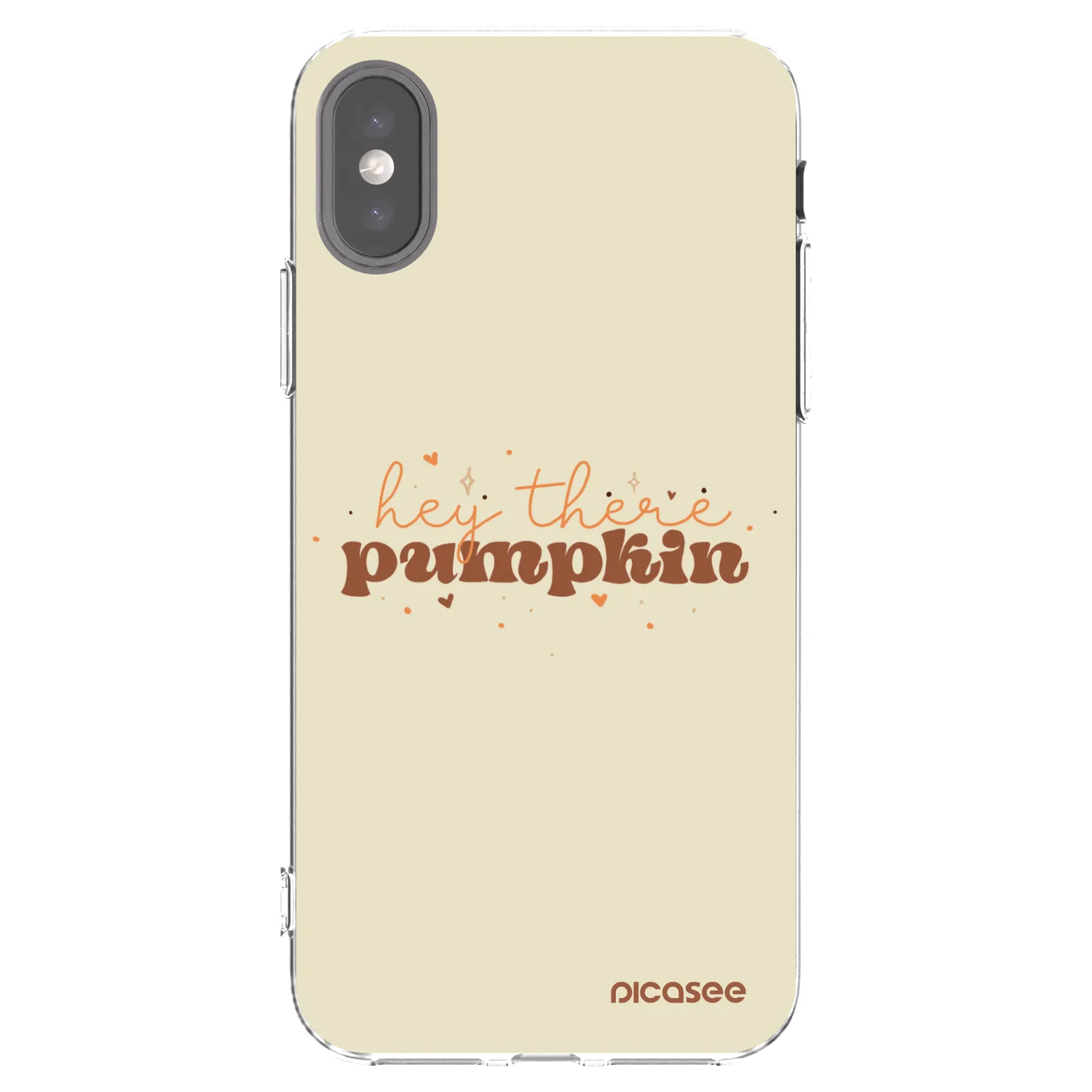 Picasee silikónový prehľadný obal pre Apple iPhone X/XS - Hey there pumpkin