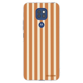 Picasee silikónový prehľadný obal pre Motorola Moto G9 Play - Orange lines