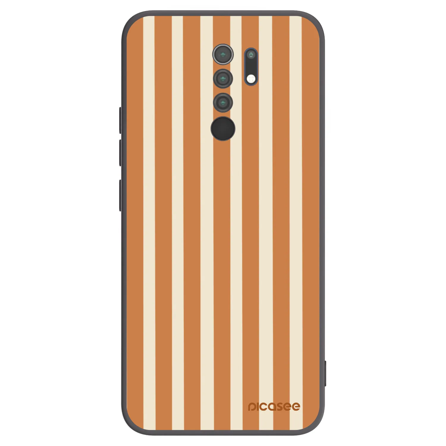 Picasee silikónový čierny obal pre Xiaomi Redmi 9 - Orange lines