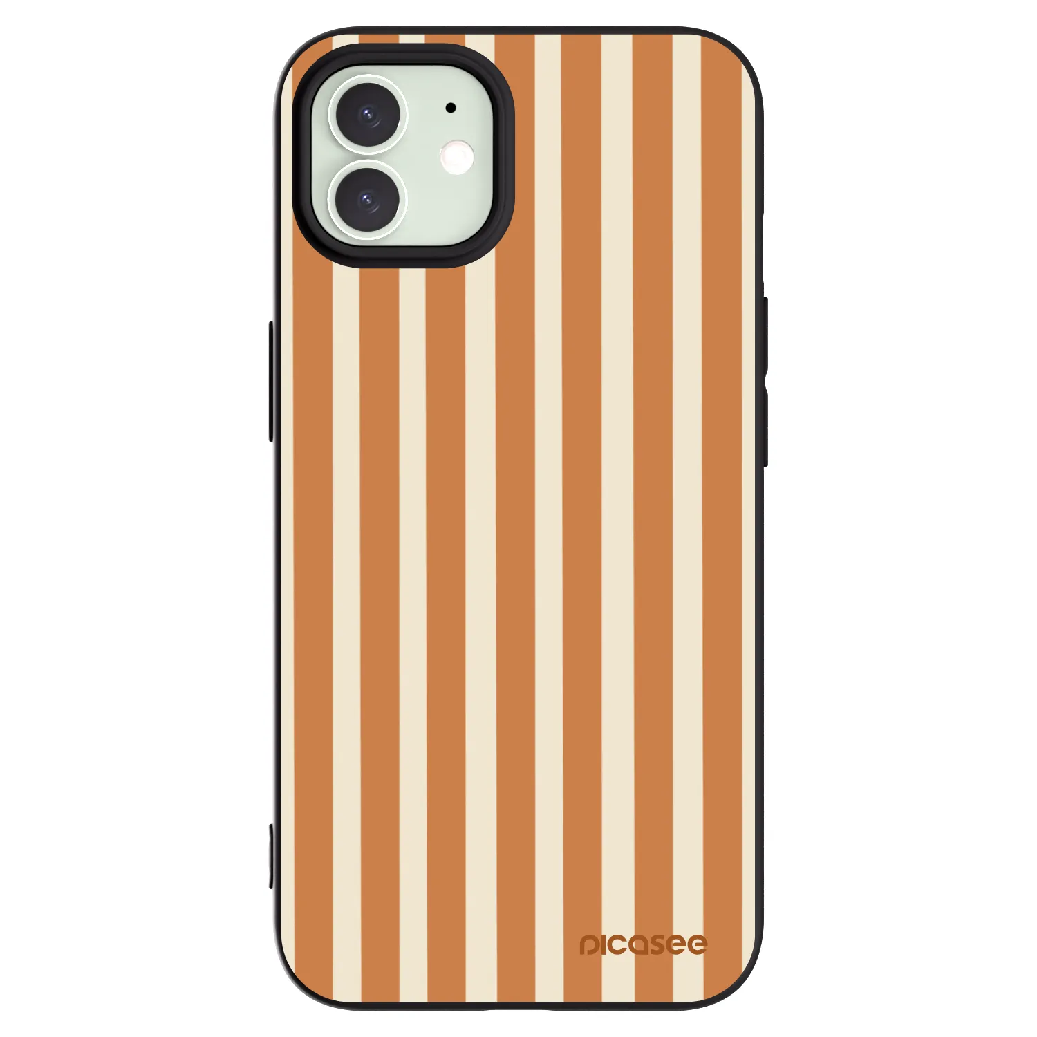 Picasee silikónový čierny obal pre Apple iPhone 12 - Orange lines