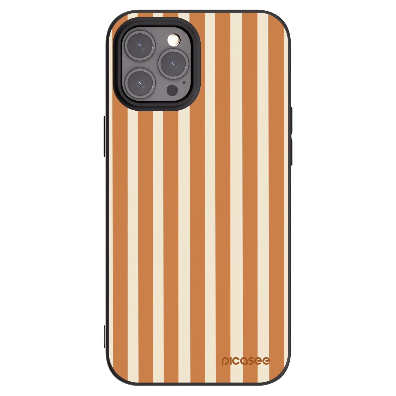 Picasee silikónový čierny obal pre Apple iPhone 12 Pro Max - Orange lines